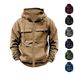 Men's Workwear Hoodie – Retro Zip-Up Fleece Jacket With Multiple Pockets (S-3XL, Winter)_viptrois.com
