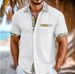 Men's Clothing Shirt Beach Vacation Pocket Loose Contrast Color Print Short Sleeved Shirt_viptrois.com