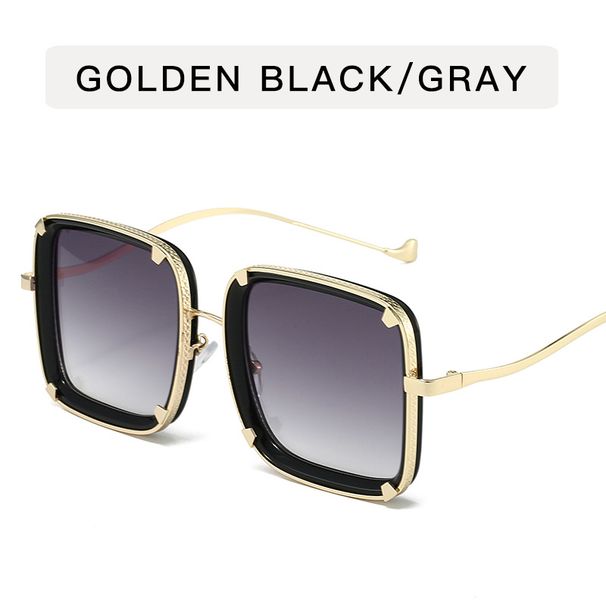 Metal ring rivet sunglasses trend square frame high end sunglasses concave shape retro sunglasses for women_viptrois.com