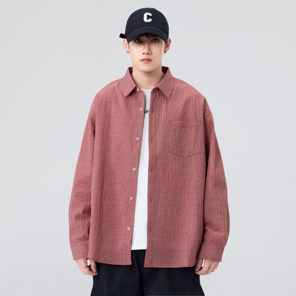 Nordmann High-End Japanese Retro Commuter Fine Plaid Long-Sleeve Shirt Men's 2025 Autumn New Trendy Loose Jacket Men_viptrois.com