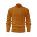 Spring And Autumn Solid Color Pullover Knitted Sweater Men's Fashion Casual Warm Bottom Shirt High Neck Slim Trendy Men's Thread_viptrois.com