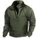 Men's Clothing V Neck Buttoned Sweatshirt Fleece Warm Tactical Sweatshirt Pullover Training Men's Long Sleeved Men's Clothing_viptrois.com