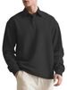 Men's Clothing Texture Jacquard Solid Color Men's Long Sleeved Polo Shirt Foreign Trade Button New Lapel Loose Sweatshirt_viptrois.com