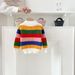 Mother & Kids Children's Rainbow Sweater Boys 2024 Autumn And Winter Baby Loose Lazy Top Girls Striped Knitted Pullover_viptrois.com