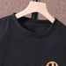 Mother&Kids Youth T-shirt Smiley face back letter-printed short-sleeved T-shirt boys casual children's wear_viptrois.com
