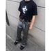 Men’s Relaxed Fit Straight-Leg Jeans – Minimalist Inspired Casual Denim Pants, Soft Washed Black_viptrois.com