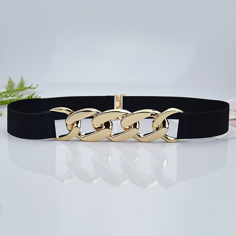 Slim-fit elastic waistband Decorative skirt suit Simple fashion chain women's belt_viptrois.com