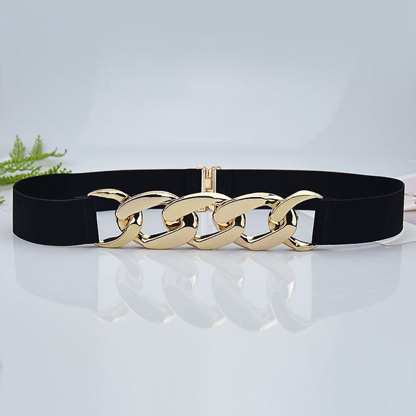 Slim-fit elastic waistband Decorative skirt suit Simple fashion chain women's belt_viptrois.com