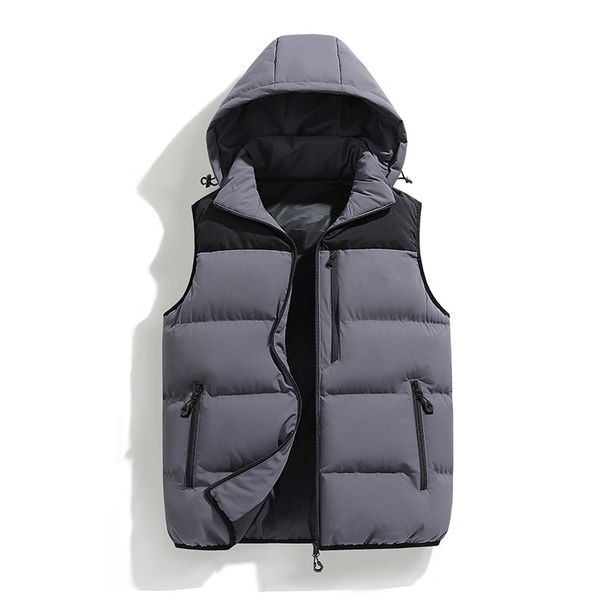 Men's Clothing Vest Men's New Multi Pocket Waterproof Outdoor Hooded Vest With Detachable Hood Jacket Bread Coat Men's Vest_viptrois.com