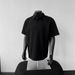 boy American Style Regular Shoulder Short Polo Shirt Men Summer Heavyweight Youth T-Shirt Turn-Down Collar Raglan_viptrois.com