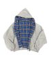 Europe And The United States 2025 Fall/Winter New Fashion Hooded Zipper Plaid Splicing Men Wearing Sweatshirts On Both Sides_viptrois.com
