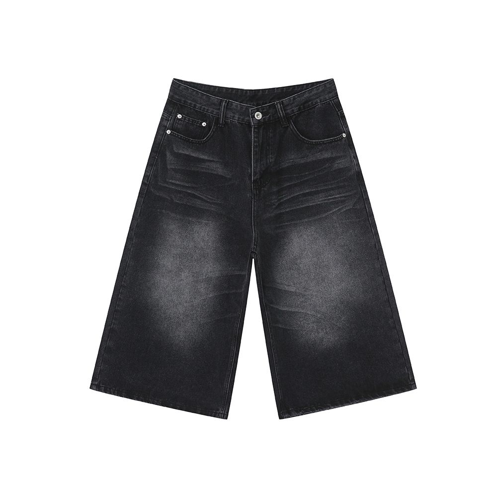 Men's Clothing Summer High Street Profile Wide Leg Drape Seven Point Jeans_viptrois.com