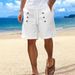 Men's Clothing Men's Summer Cotton And Linen Casual Shorts Beach Loose Straight Button Shorts_viptrois.com