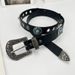 New Versatile Ethnic Style For Women, Black Creative Bronze Pattern Rivet Decor Punk Belt_viptrois.com