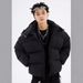 Men's Clothing Club American Street Masked Collar Solid Color Hooded Cotton Jacket Men's Winter Thickened Cotton Jacket Couple_viptrois.com