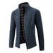 Men's Fleece-Lined Knit Cardigan With Stand Collar - Warm Winter Pullover For Business Casual & Autumn Outfits (Multiple Colors & Sizes)_viptrois.com