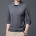Nordmann Wool Long Sleeve T-Shirt Polo For Middle-aged Men Spring And Autumn Turn-down Collar Loose Business Casual Top Dad's_viptrois.com