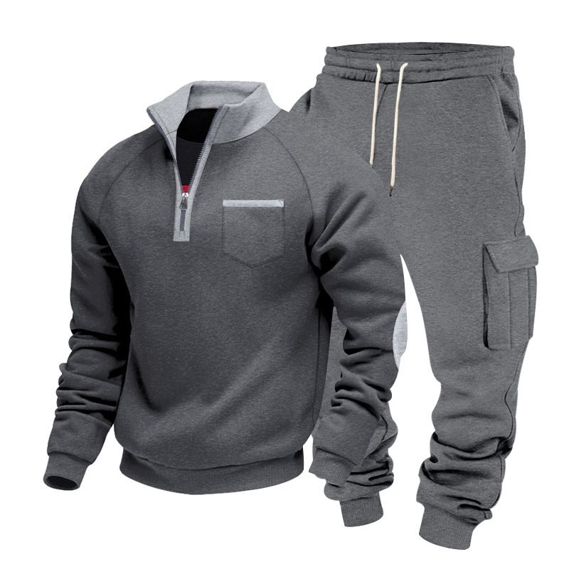Men's Heavyweight Workwear Hoodie & Pants Set – Winter-Ready Outdoor Utility Joggers, Relaxed Fit Streetwear Two-Piece_viptrois.com