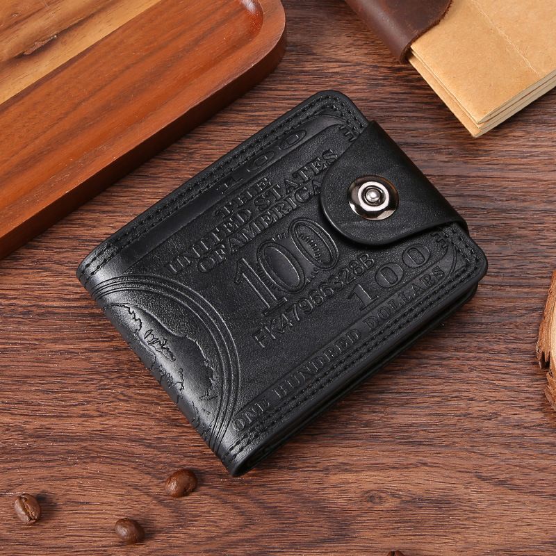 Men's Wallet Short Personality Beautiful Money Clip Men's Two Fold Buckle Multi Card Slot Wallet Wallet_viptrois.com