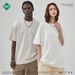 Men's Clothing 275g Earth Tone Loose Short Sleeved Solid Color T Shirt Fog Pure Cotton Men's Trendy T Shirt_viptrois.com