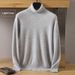 Pure Autumn Winter New Men's High Collar Loose Solid Color Pullover Mink Wool Base Sweater Knitted Top Cross-Border Wholesale_viptrois.com
