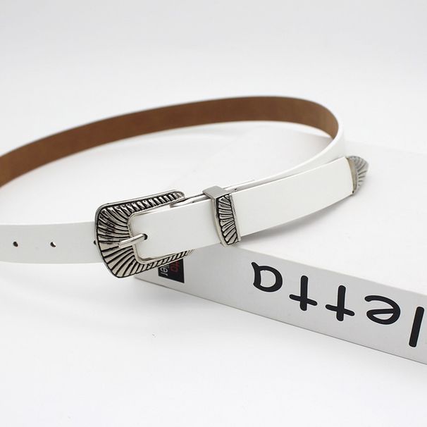 Fashion Retro Alloy Buckle Belt Ladies Outerwear Decorative Pattern Buckle Black Small Belt Female_viptrois.com