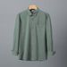 Men's Clothing Heavyweight Long Sleeved Shirt For Men Spring And Autumn Style Pure Cotton High End Casual Solid Color White Shirt Retro Jacket_viptrois.com