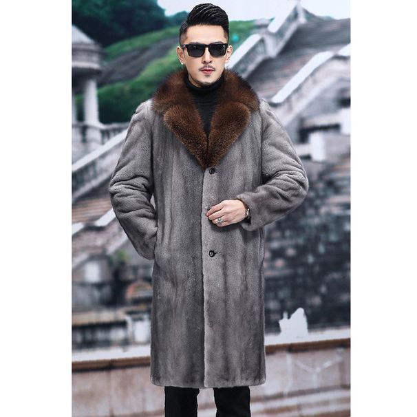 Men's Clothing Men's Winter Mink Coat Men's Clothing Whole Mink Long Mink Fur Leather Jacket Large Size Faux Fur Coat Warm_viptrois.com