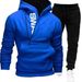 Men's Clothing new batch new pullover side zipper contrast color hooded men's fleece sweater suit_viptrois.com