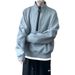 Big Zipper Stand Up Collar Hoodie For Men, Versatile For Winter High Street, Loose Fitting Top, Trendy Brand Casual Couple Jacket_viptrois.com