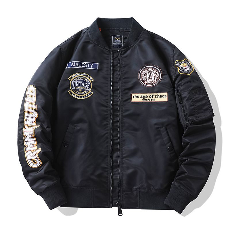 Men's Clothing Spring And Autumn New Air Force Ma1 Pilot Jacket Men's Heavy Industry Embroidery Baseball Uniform Large Size Coat Tooling Jacket Tide_viptrois.com