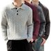 Classic Cable-Knit Polo Sweater – Business Casual Men's Knitwear – Old Money Style & Breathable Polyester_viptrois.com