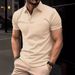 Best-Selling Men's Short-Sleeved Polo Shirt Lapel Button Solid Color Men's T-Shirt Summer Casual Comfortable Golf Men's Clothing_viptrois.com