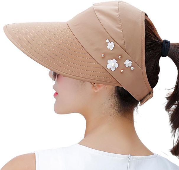 HINDAWI Sun Hats For Women Wide Brim Sun Hat UV Protection Caps Floppy Beach Packable Visor_viptrois.com