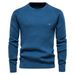 Pure Solid Color European Size Sweater Men's Plaid New Cross-Border Dark Gray Base Autumn Winter Pullover Knitwear 2024_viptrois.com