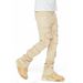 Cargo Straight European And American Fashion Ins Hot Elastic Patchwork Denim Layered Flared Men's Pants_viptrois.com