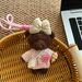 Bag Charms Cute Ugly Girl Teddy Bear Plush Bag Pendant Bag Pendant Keychain_viptrois.com