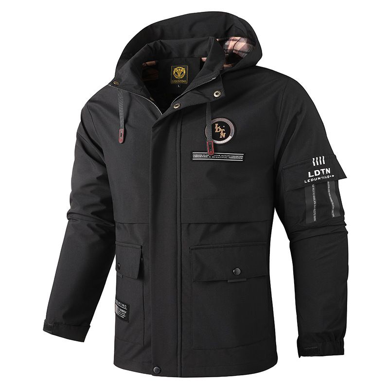 Men's Clothing Spring And Autumn New Men's Casual Jacket Parka Hooded Jacket Men's Coat Tops_viptrois.com