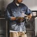 Retro Workwear Denim Jacket, Trendy Loose And Versatile Top, Men's Shirt Type Jacket_viptrois.com