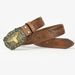 Embossed Belt For Men, Vintage Ethnic Style, High-end Feel, Alloy Plate Buckle Waist Seal_viptrois.com