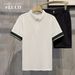 Men's Summer Pique Cotton Polo Shirt Short Sleeve Regular Fit Business Casual T-Shirt In White Black Breathable Spring Autumn Wear_viptrois.com
