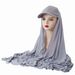 Women's Jersey Baseball Cap With Long Peaked Shawl – Middle Eastern Style Sun Protection Turban_viptrois.com