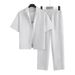 Men's Casual Fashion Short Sleeve Shirt & Pants Set - Striped Urban Style For Trendy & Stylish Look_viptrois.com