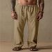 Men's Clothing Men's Cotton And Linen Solid Color Drawstring Patch Pocket Loose Casual Breathable Straight Trousers_viptrois.com