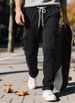 Men's Workwear Cargo Pants – Multi-Pocket Straight-Leg Drawstring Trousers (S-XXXL, Stretch Polyester, Wrinkle-Free)_viptrois.com