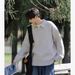 Solid Color Lapel Sweater Men's Loose Casual Base Line Sweater Knitted Sweater_viptrois.com