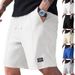 Men's Clothing Men's Summer Waffle Casual Shorts Drawstring Elastic Waist Loose Fit Beach Shorts With Pocket Five Point Pants_viptrois.com