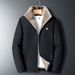 Men's Fleece-Lined Winter Coat – Heavyweight Polyester Shell With Detachable Hood (M-8XL, Business-Casual Versatility, Extended Sizing)_viptrois.com
