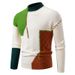 Pure In Stock Foreign Trade 2024 New Half-High Fashion Round Neck Sweater European Size Color Block Knitted Men Base Shirt_viptrois.com