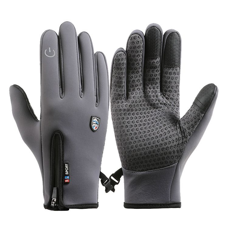 New gloves men and women cross border autumn and winter skiing waterproof fleece touch screen non slip cycling sports warm gloves_viptrois.com